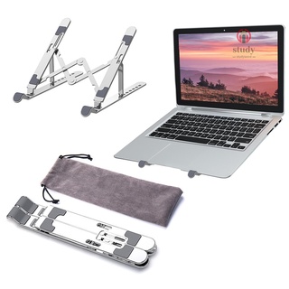 Soporte portátil portátil plegable de aleación de aluminio elevador ergonómico de escritorio ordenador portátil soporte soporte con 7 niveles de ajuste de altura para la tableta portátil en pulgadas