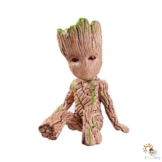 [beso] 1pcs bebé Groot maceta de plástico neutro maceta inferior figuras árbol hombre lindo modelo de juguete jardinero maceta maceta