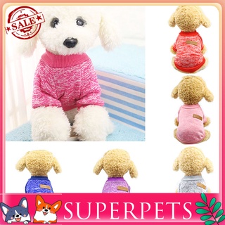 superpets Winter Warm Woolen Yarn Dog Sweater Pullover Cat Jacket Coat Pet Clothes Supply