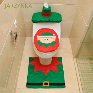 JARZYNKA Santa Rug Set Snowman Toilet Mat Toilet Seat Cover Cute Rug Bath Mat Christmas Decorations Three-piece Set Home Toilet Case
