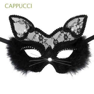 CAPPUCCI lujo veneciano mascarada niñas vestido de lujo accesorios fiesta protección mujeres navidad Sexy moda Halloween negro encaje gato máscara/Multicolor