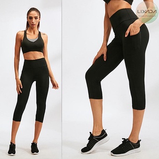 [entrega rápida] pantalones de yoga para mujer con bolsillos de cintura alta deporte leggings running pantalones