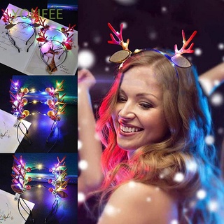 YOLIFEE Party Accessories Christmas Headbands Hair Hoop Christmas Decorations LED Hair Band New Luminous Antler for Kids Adult Flashing Headbands Light Up