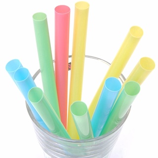 LUCIAN 100pcs Drinking Straws Disposable Party Supplies Tableware Milkshake Household Multicolor Plastic Bubble Tea Bar Tools/Multicolor (4)