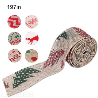Cinta de navidad envolver cinta de tela de arpillera DIY lino árbol de navidad presente accesorio de embalaje runbu998 tienda