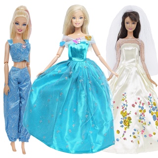 3 conjuntos de vestidos de princesa de cuento de hadas disfraz de cosplay para muñeca barbie