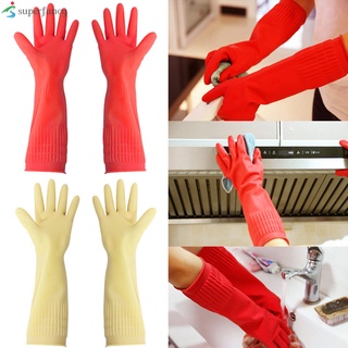 guantes de goma de 38 cm reutilizables largos de goma guantes de lavado de platos para cocina jardinería