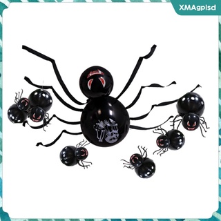 halloween spider globo guirnalda arco kit incluye globos de látex naranja negro, globos confeti para halloween fiesta decoración de fondo