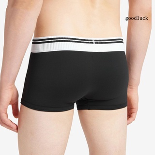 [Ig] bragas de caja rayas cintura mediados Rise hombres bloque de Color elástico bragas ropa interior para deportes (6)