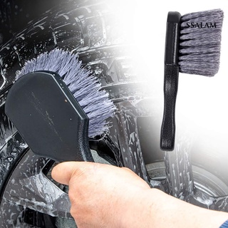Cepillo de limpieza de ruedas inofensivo, cepillo de detalle, mango corto, cepillo de lavado de llanta de neumáticos para vehículos
