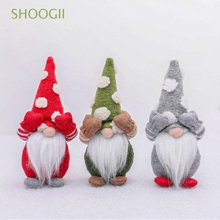 shoogii niños regalo de navidad santa muñeca juguetes gnome felpa muñeca cubierta los ojos árbol de navidad decoración del hogar fiesta decoración hecha a mano adorno/multicolor