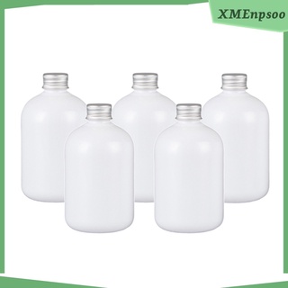 5pcs acondicionador gel de ducha líquido jabón crema tóner botellas recargables blanco (8)