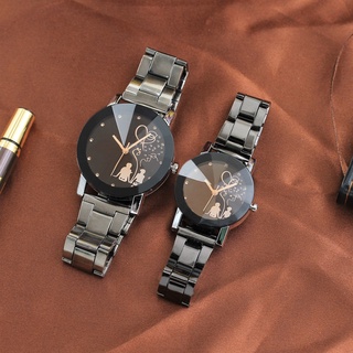 [pedidos]1 par de reloj de cuarzo con correa de acero con estilo para estudiantes/parejas