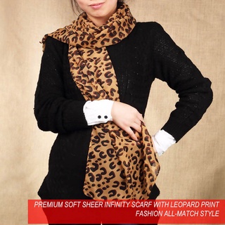 top premium suave pura bufanda infinito con estampado de leopardo moda todo-partido estilo