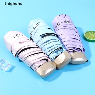 thighoho 5 plegable mini super bolsillo compacto paraguas sol anti uv lluvia a prueba de viento co