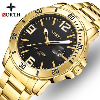 Reloj de pulsera NORTH para hombre/a prueba de agua impermeable Marca superior deportivo deportivo Militar Militar correa de cuero reloj de negocios Casual (1)