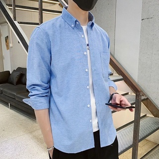 Camisa de manga larga de Color sólido Casual para hombre