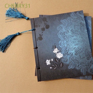 CHERRY31 Ancient Journal Antique Notepad Notebook Thread-bound Creative Tassel Kraft Paper Stationery Thick Sketch Blank