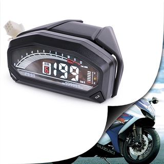 Medidor LCD Universal para motocicleta velocímetro 6 velocidades HD pantalla Digital odómetro tacómetro con Sensor accesorios (7)