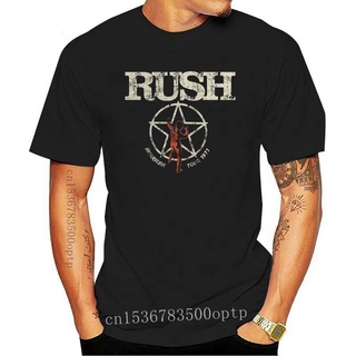 Hombres camiseta Rush American Tour 1977 Starman Logo negro t-shirt novedad camiseta mujer