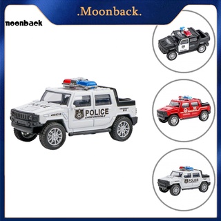 < moonback > 1/36 Simulación Coche Policía Vehículo Tire Hacia Atrás Camión Modelo Niños Juguete Regalo De Navidad