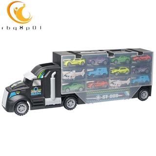 13 unids/set transporte coche portador camión niños juguete (incluye aleación 10 coches y 2 helicópteros) para niños niños