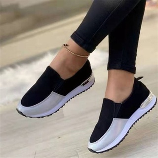 [Shoes]Las Mujeres Casual Zapatos De Suela Gruesa Plataforma Cómodo Fitness Silp En Zapatillas De Deporte (8)