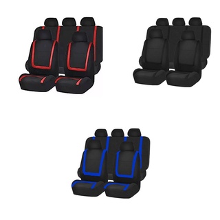 goeswell 9 fundas universales de asiento de coche juego completo de cuero sintético split airbag asientos traseros (5)
