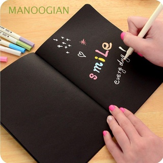 manoogian cuaderno de bocetos negro regalos de papel 2pcs cuaderno escuela lindo bloc de notas pintura libro diario boceto suministros papelería/multicolor