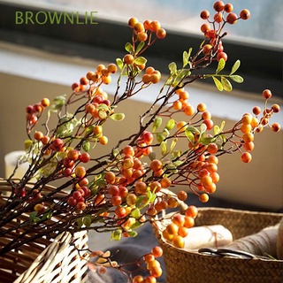 BROWNLIE Fake Artificial Berry Office Fall Home Decor Artificial Flowers Wedding Decoration Wreath Simulation Berry Branches Plants Xmas Christmas Decorations/Multicolor