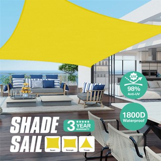 280gsm amarillo toldos sombra vela tela impermeable oxford cuadrado/triángulo parasol 98% protección uv para exterior jardín toldo (1)