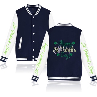 Saint Patricks Day impreso ropa deportiva de béisbol sudadera chaqueta Harajuku Streetwear ropa Xxs Streewears