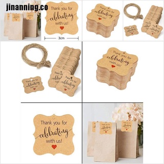 【jinanning】 100pcs Packaging Tags Handmade Hang Tag Kraft Paper Tags Thank You Gift Labels 【jinanning】 (1)