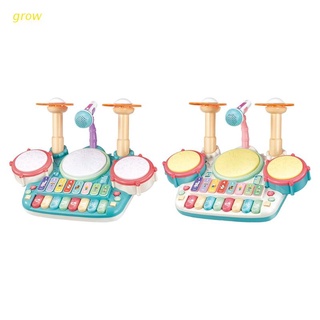 grow niños instrumento musical juguete electrónico piano teclado xilófono tambor juguetes