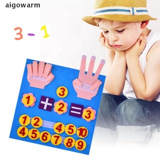 aigowarm niño montessori juguetes fieltro números de dedo matemáticas niños contando aprendizaje niños pequeños co