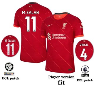 [Versión del jugador] Liverpool Jersey Home 21-22 talla: s-XXL añadir nombre y UCL EPL parche hombres Liverpool 2021/2022 Jersey de fútbol
