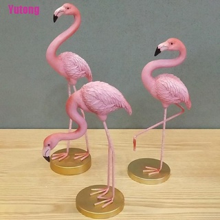 [Yutong] adorno de estatua de animales de flamenco para pájaros, decoración de miniaturas (7)