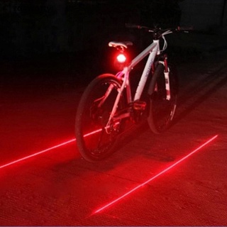 roswetty 2 láser +5 led bicicleta bicicleta bicicleta seguridad advertencia intermitente luz co