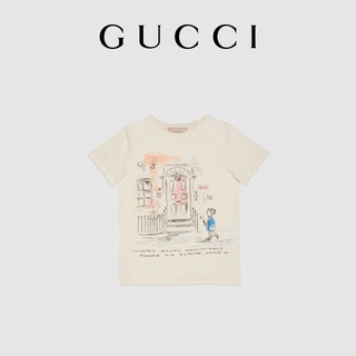 Camiseta De algodón unisex con estampado De ilustración Gucci (1)