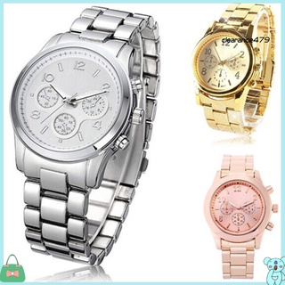 Clearance479 reloj de pulsera analógico de cuarzo de acero inoxidable de lujo para mujeres y hombres