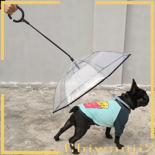[CHIWANJI2] Paraguas para perro mascota construido en correa cachorro seco caminar impermeable cubierta transparente