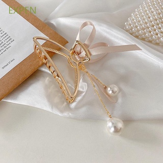 Expen moda arco cangrejo Clip elegante hueco perla pelo garra accesorios de pelo lindo Metal dulce para las mujeres Ponytail titular