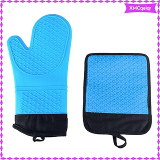 Silicone Oven Mitts Eco-friendly for kitchen Cooking Baking BBQ Black