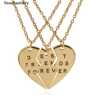 [Fty] collar con colgante de corazón roto de moda 3 piezas Chic Best Friends Forever collar.