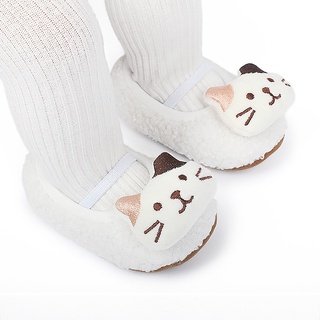 Invierno bebés caliente hogar botas de tela de algodón suela suave niños aprender caminar zapatos/bebés (8)