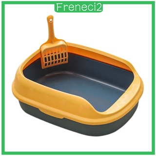 [FRENECI2] Caja de arena para gatos, bandeja de arena para mascotas, bandeja para gatitos, inodoro, pala, color azul (7)