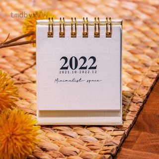2022 Simple escritorio bobina calendario con pegatinas Mini Dual diario calendario mesa planificador anual organizador de oficina suministros escolares