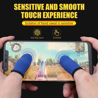 1 par de dedos cubierta controlador de juego para PUBG a prueba de sudor no rasguño sensible pantalla táctil Gaming Finger pulgar manga guantes (2)