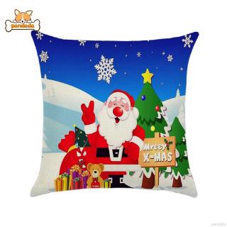 45 * 45 cm feliz navidad regalo funda de almohada de algodón lino decorativo cojines funda de asiento (1)