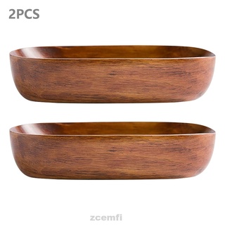 2Pcs vajilla regalos hogar fruta seca forma ovalada madera maciza para Sushi bandeja de servir